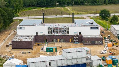 Luftaufnahme der Baustelle des AKQUINET Rechenzentrum Victoria Park in Hamburg Rahlstedt