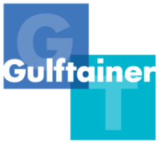 Blaues Logo von Gulftainer (GT).