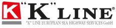 Rot-schwarzer Schriftzug Kline Kess Line European SEA Highway Services GmbH.