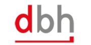 Red, gray partner logo of dbh.