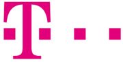 Magenta-colored partner logo with four squares of Telekom.