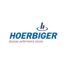 Blau-roter Schriftzug HOERBRINGER because performance counts