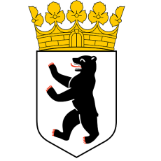 Weißes Wappen mit gelber Krone und schwarzem Bären