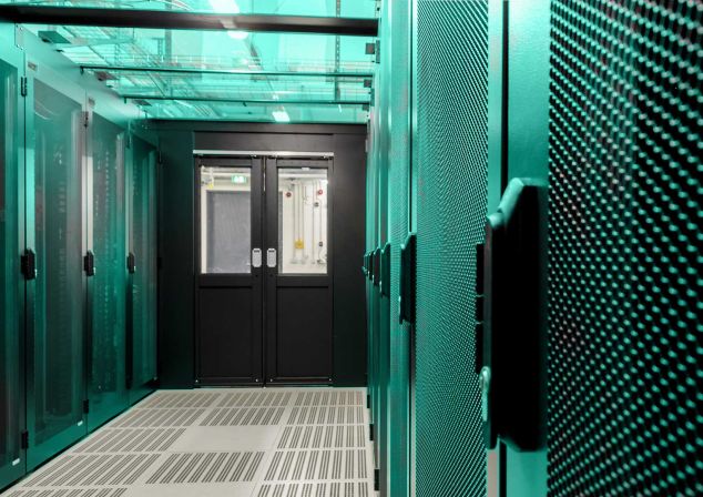 Server cabinets in AKQUINET's data center.