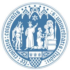 Blaues Kreisrundes Logo der Universität Köln
