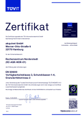 Zertifikat TÜViT - Rechenzentrum Norderstedt (RZ-AKQ-NOR-01) - EN50600