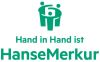 Grüner Schriftzug Hand in Hand ist HanseMerkur mit Icon aus drei Personen im Kreis.