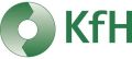 Logo KfH Grünes Kreislaufsymbol mit grünem Schriftzug KfH