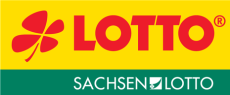 Gelb-grünes Logo mit Glückkleeblatt LOTTO Sachsen