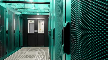 Server cabinets in AKQUINET's data center.