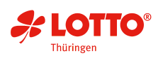 Rotes Logo mit Glückklee und LOTTO Thüringen