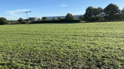 Das Baugrundstück des neuen AKQUINET Rechenzentrum im Victoriapark Hamburg-Rahlstedt - 2024 bezugsfertig.