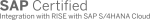 Logo zur SAP Cloud Certified Integration with Rise S4HANACloud