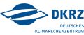 Blauer Schriftzug DKRZ Deutsches Klimarechenzentrum mit einer Kreisgrafik daneben.