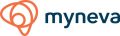 Orange-dark blue partner logo of myneva with an orange symbol