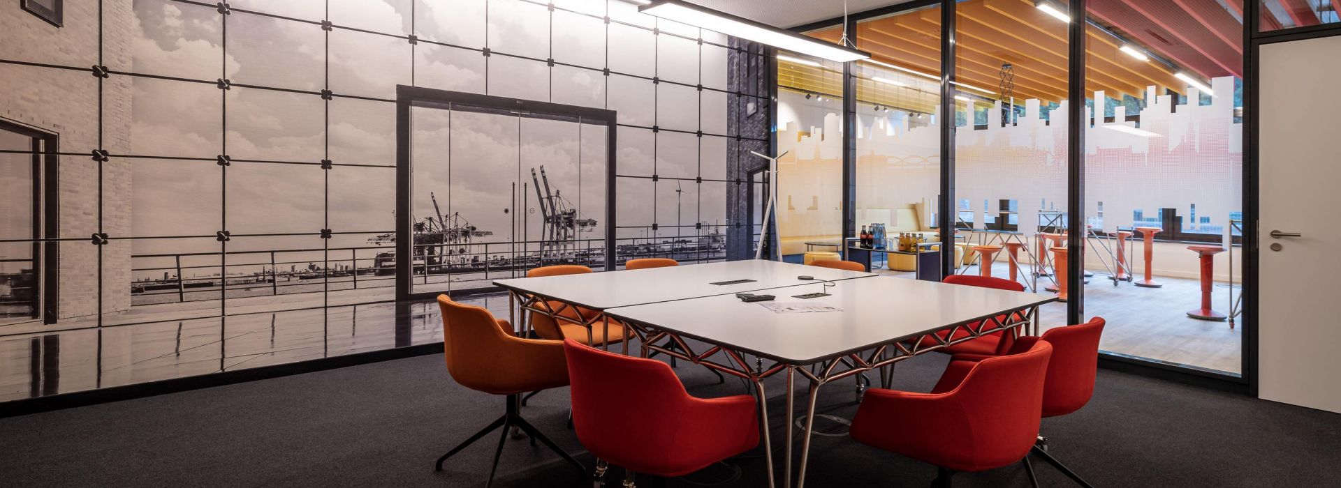 Meeting room in the new AKQUINET house in Hamburg.