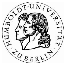 Die illustrierten Portraits der Brüder Humboldt umrandet von Humboldt-Universität zu Berlin.