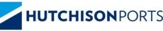 Blaues Logo von Hutchison Ports.