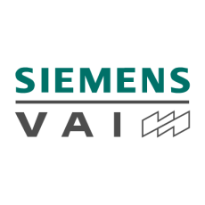 Green lettering SIEMENS and grey VAI and icon.