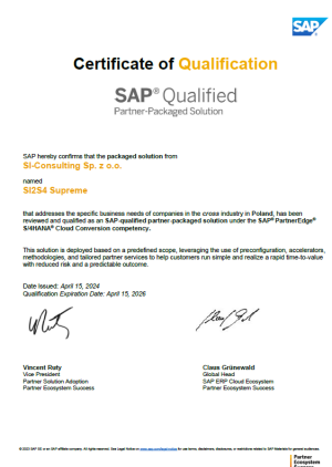 Certificate SAP Partner Package Solution - Akquinet 2026