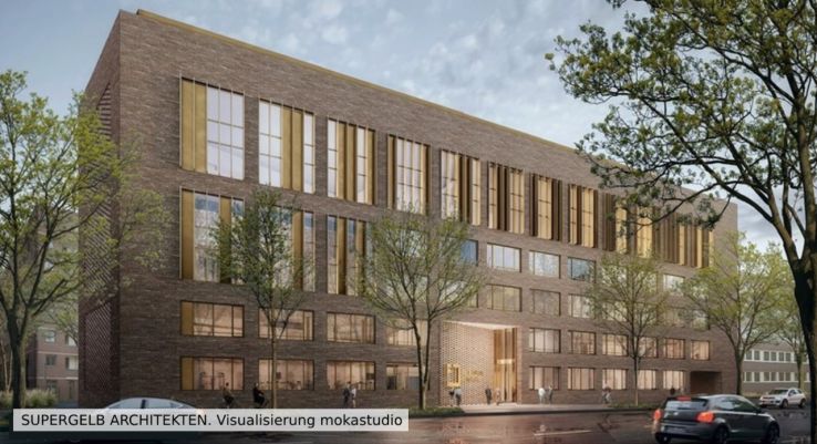 Straßenansicht des projektierten Neubaus für PERLE in Hamburg