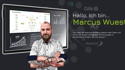 Bild mit Text: Hallo, ich bin Marcus Wuest. Als Leiter der akquinet academy stehen mein Team und ich für die besten verfügbaren BI Schulungen in Deutschland. Fordern Sie uns heraus.
