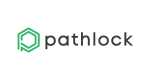 Pathlock Logo Schrift auf weiß mit grünem Sechseck