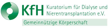 Grünes Kreislaufsymbol mit grünem Schriftzug KfH