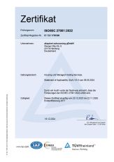 Zertifikat TÜV Rheinland 2024 - Housing und Managed Hosting Services - AKQUINET
