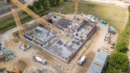 Foto aus der Vogelperspektive auf das Rechenzentrum Victoria Park in Hamburg Rahlstedt.