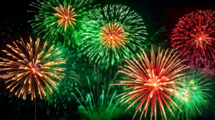 Bunte Feuerwerke symbolisieren die Höhepunkte und Innovationen im Bereich der KI.