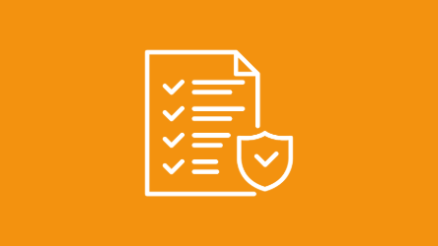 Icon Dokument mit Sicherheitssymbol, das Compliance-konforme Umsetzung widerspiegelt.