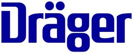 Königsblauer Schriftzug Dräger.