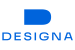 Blue lettering DESIGNA.