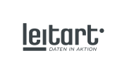 Graues leitart Logo. Daten in Aktion.